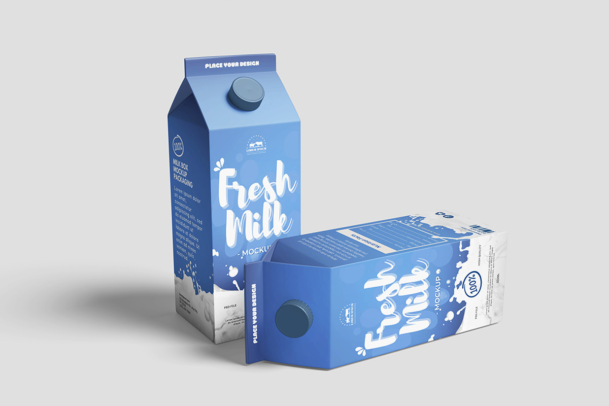 Milk Box Mockup, a Product Mockup by bimockup (Photo 5 of 6)