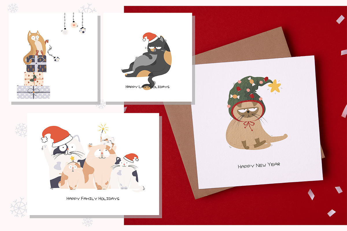 Christmas Cats., an Illustration by Julia Martyshkina (Photo 7 of 8)