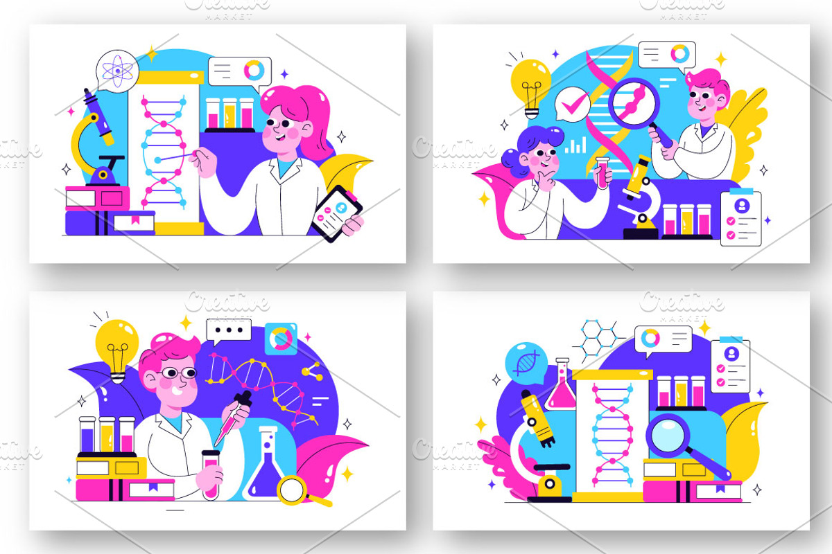 10 Genetics Testing Illustration, a Person Illustration by denayunebgt (Photo 3 of 4)