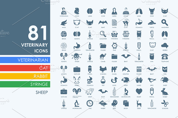 81 Veterinary Icons