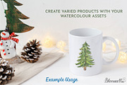 Watercolour Christmas Trees Holidays, an Object Illustration by Bloomella (Thumbnail 2 of 6)