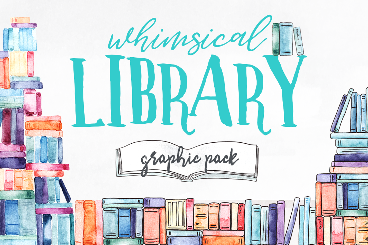 Whimsical Bookworm Watercolor Bundle, a Technology Illustration by plaidGecko (Photo 2 of 13)
