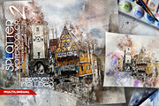 SplatterWatercolor2 Photoshop Action, an Action Add-On by GorynArt (Thumbnail 1 of 27)