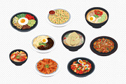 Set of korean food menu, a Food Illustration by kaisorn (Thumbnail 3 of 3)