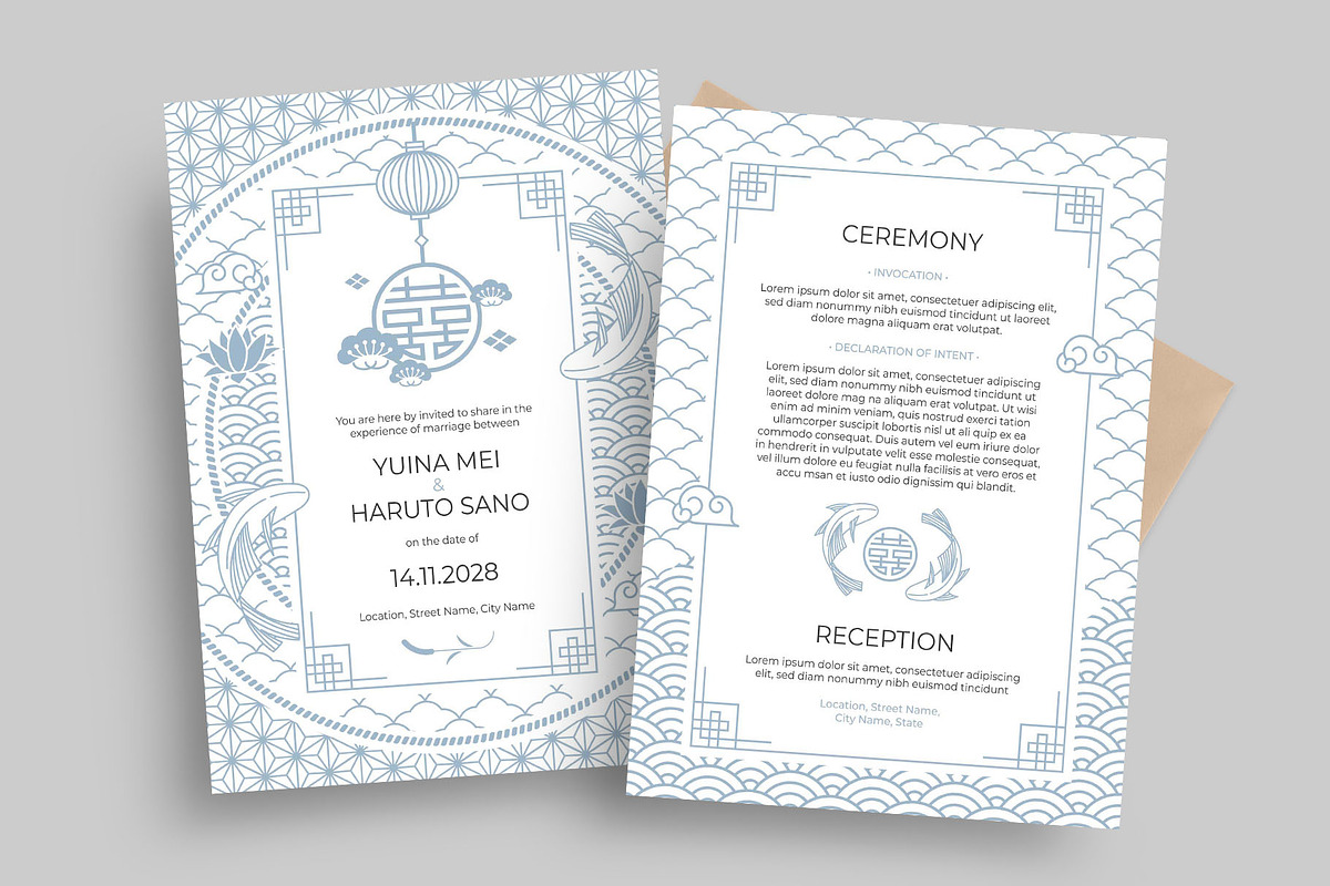 Elegant Asian Wedding Invitation Tem, an Invitation Template by BrandPacks (Photo 1 of 5)