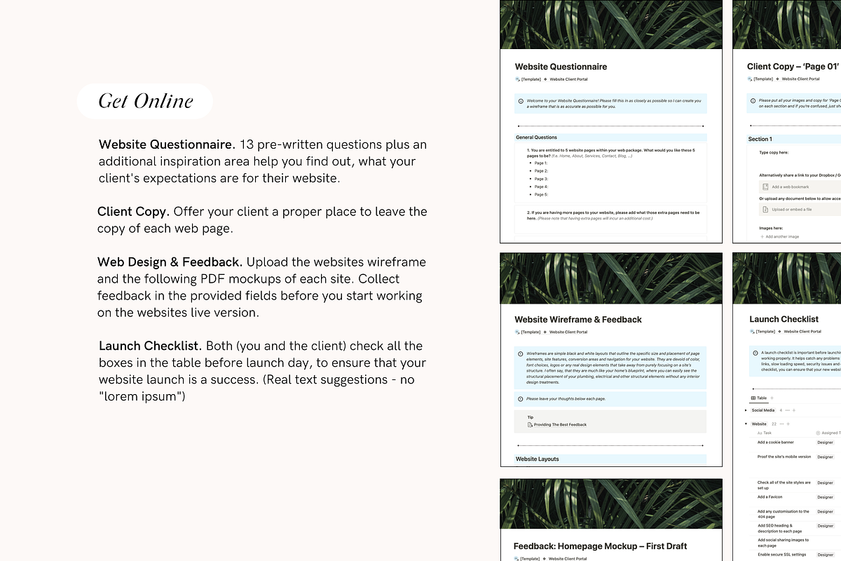 Notion Client Portal Project Planner, a Stationery Template by TheCoastlineStudio (Photo 8 of 10)
