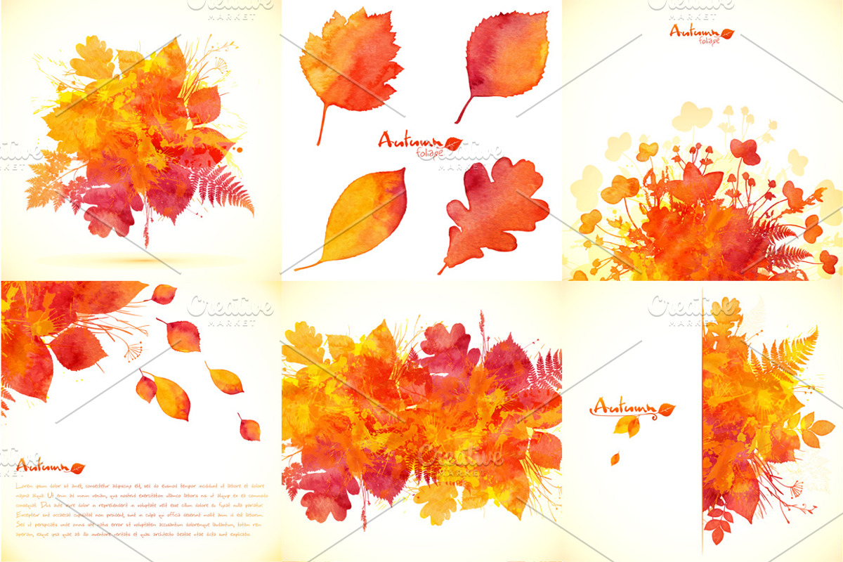 15 watercolor autumn backgrounds preview 3