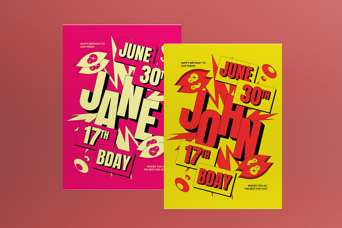 Yellow Teen Birthday Invitation, an Invitation Template by graphicook (Photo 1 of 3)