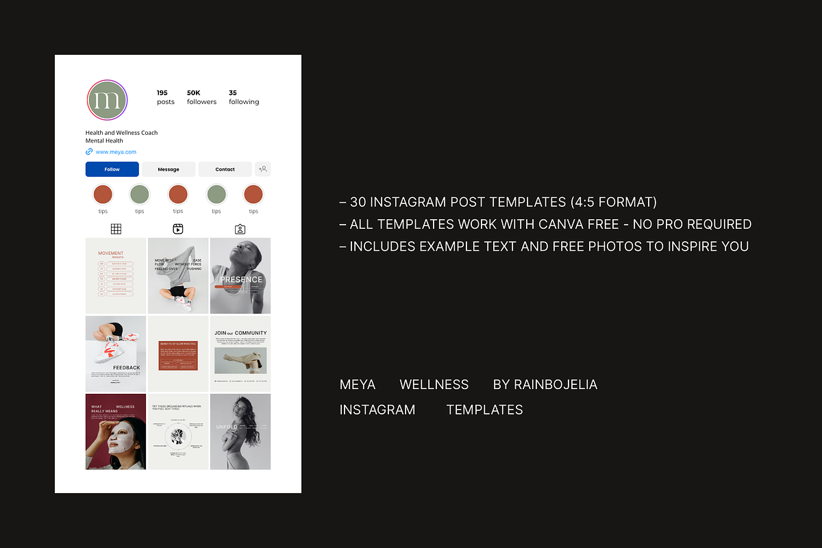 MEYA - Wellness Instagram Templates, a Social Media Template by rainbojelia (Photo 16 of 17)