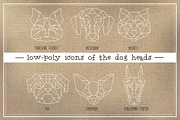 Low-poly icons of the dog heads, an Animal Illustration by RAINBOWIRMA (Thumbnail 1 of 2)