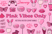 Pink Vibes Only Glam Girl Clipart, an Illustration by CherithDrawsThings (Thumbnail 1 of 7)