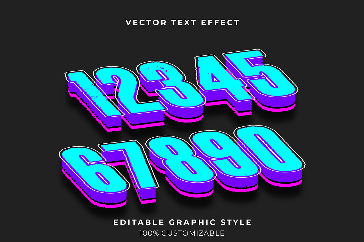Isometric Grunge Neon Text Effect preview 2