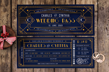 TICKET WEDDING INVITATION, an Invitation Template by Totem Invitation House