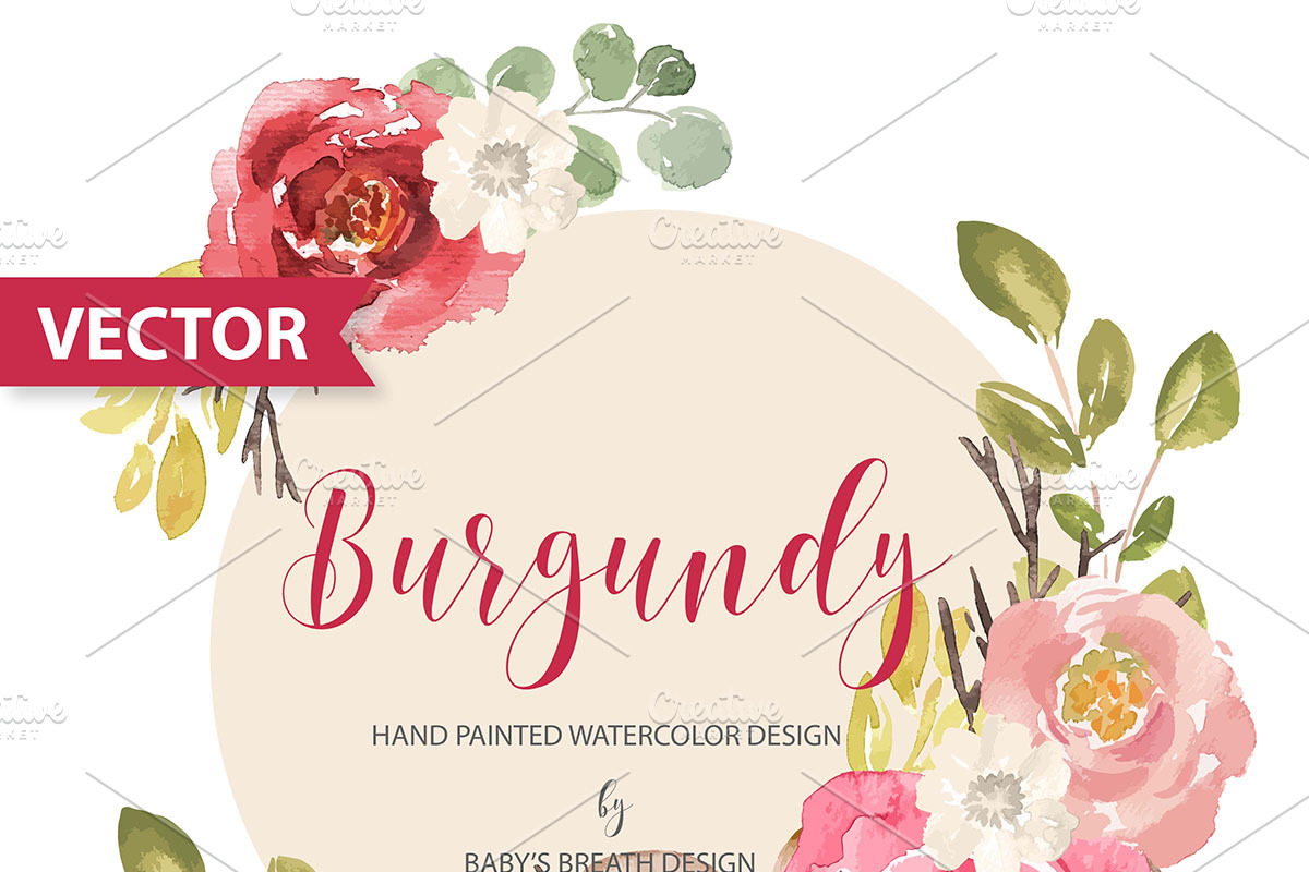 Burgundy Design VECTOR, an Illustration by Babysbreath/Dandelionery (Photo 1 of 2)