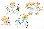Watercolor Coffee Paris Cafe Clipart, a Decorative Illustration by Frou Fou Craft (Thumbnail 2 of 4)