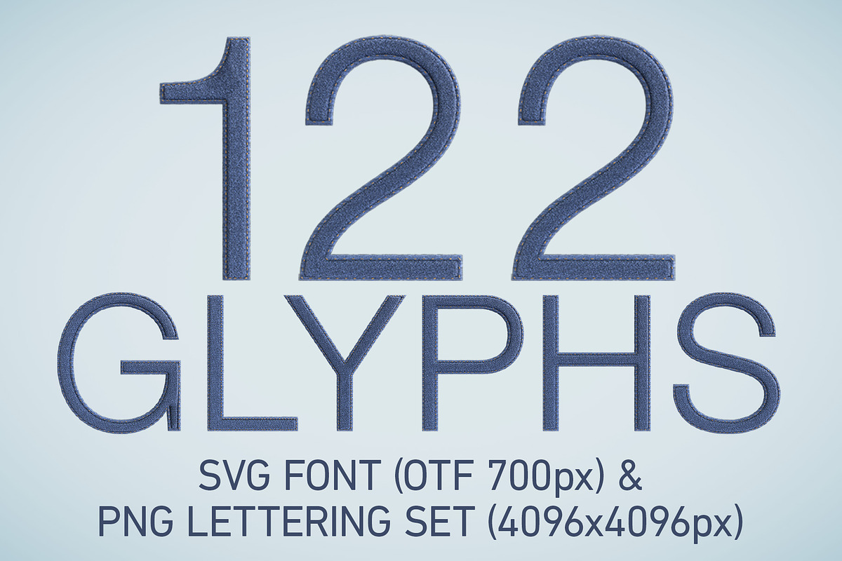 Blue Jeans Bitmap Font & PNGs, a Sans Serif Font by Creative Graphics (Photo 3 of 6)