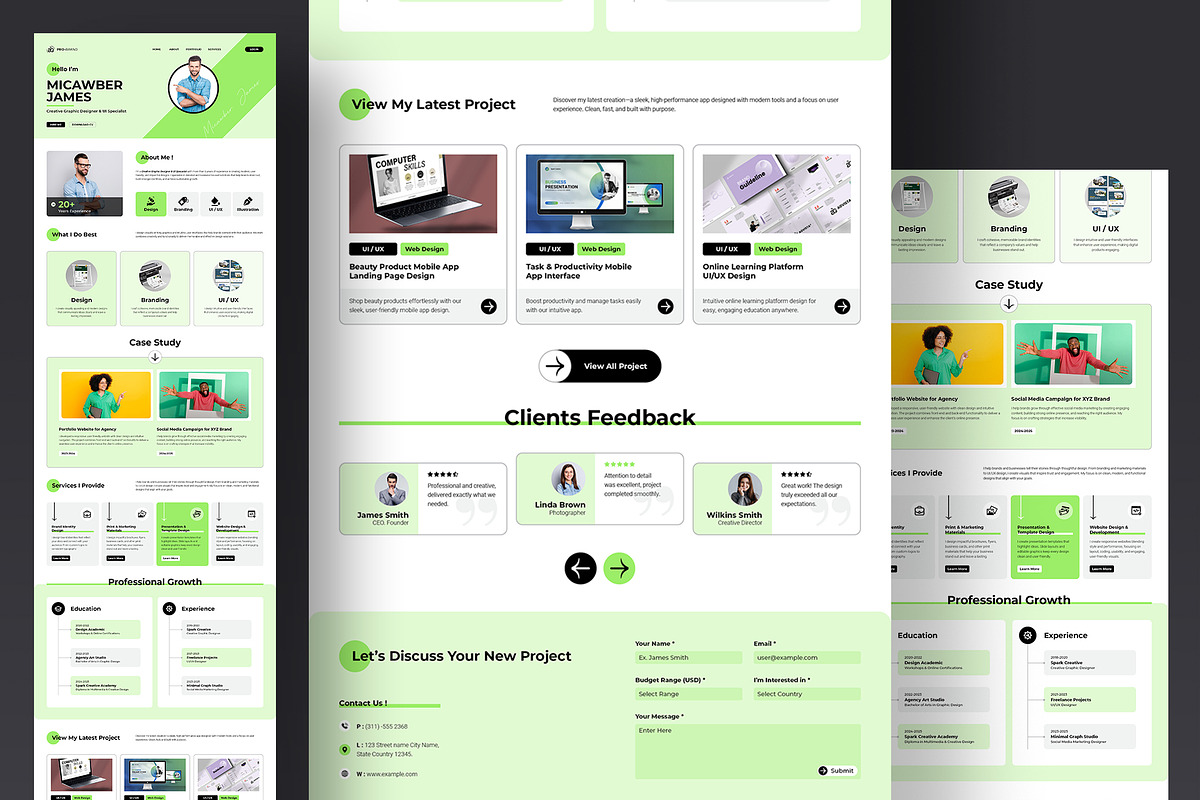 Personal Portfolio Website Layout preview 2