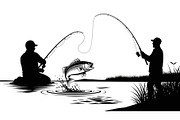 Fishing Silhouette Vector Bundle, an Illustration by hafijul (Thumbnail 33 of 51)