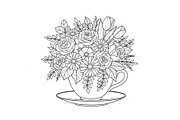 Floral Teacup Line Art Bundle, an Illustration by Gfx_Store (Thumbnail 41 of 51)