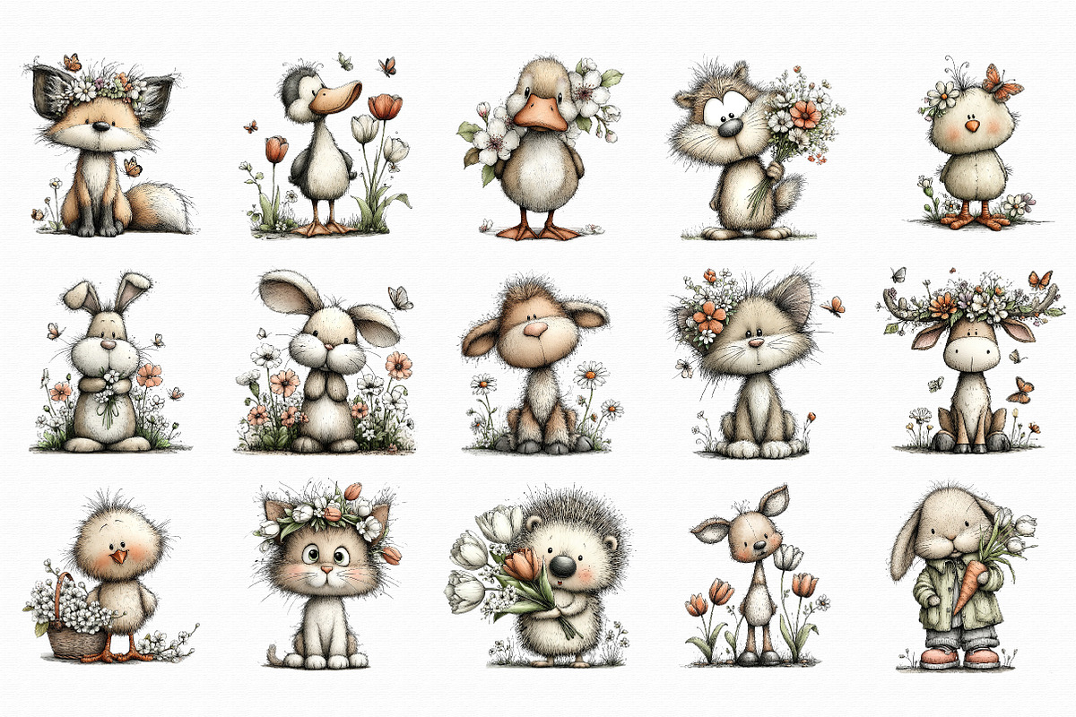 Whimsical Spring Animals Clipart PNG, an Illustration by Libby Wishes (Photo 3 of 5)