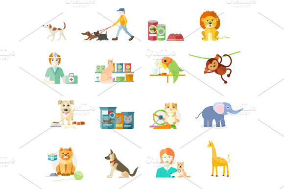 Set Of Home Pets