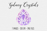 Watercolor Galaxy Crystal Clipart, an Illustration by TigerlilyDesignCo (Thumbnail 1 of 2)