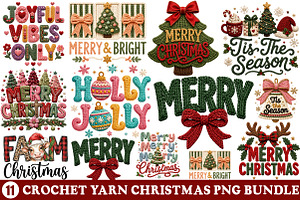 Crochet Christmas PNG Bundle, a Transportation Illustration by SinaCreation