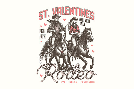 St. Valentines Wild West Rodeo, an Illustration by SharpMarketplace