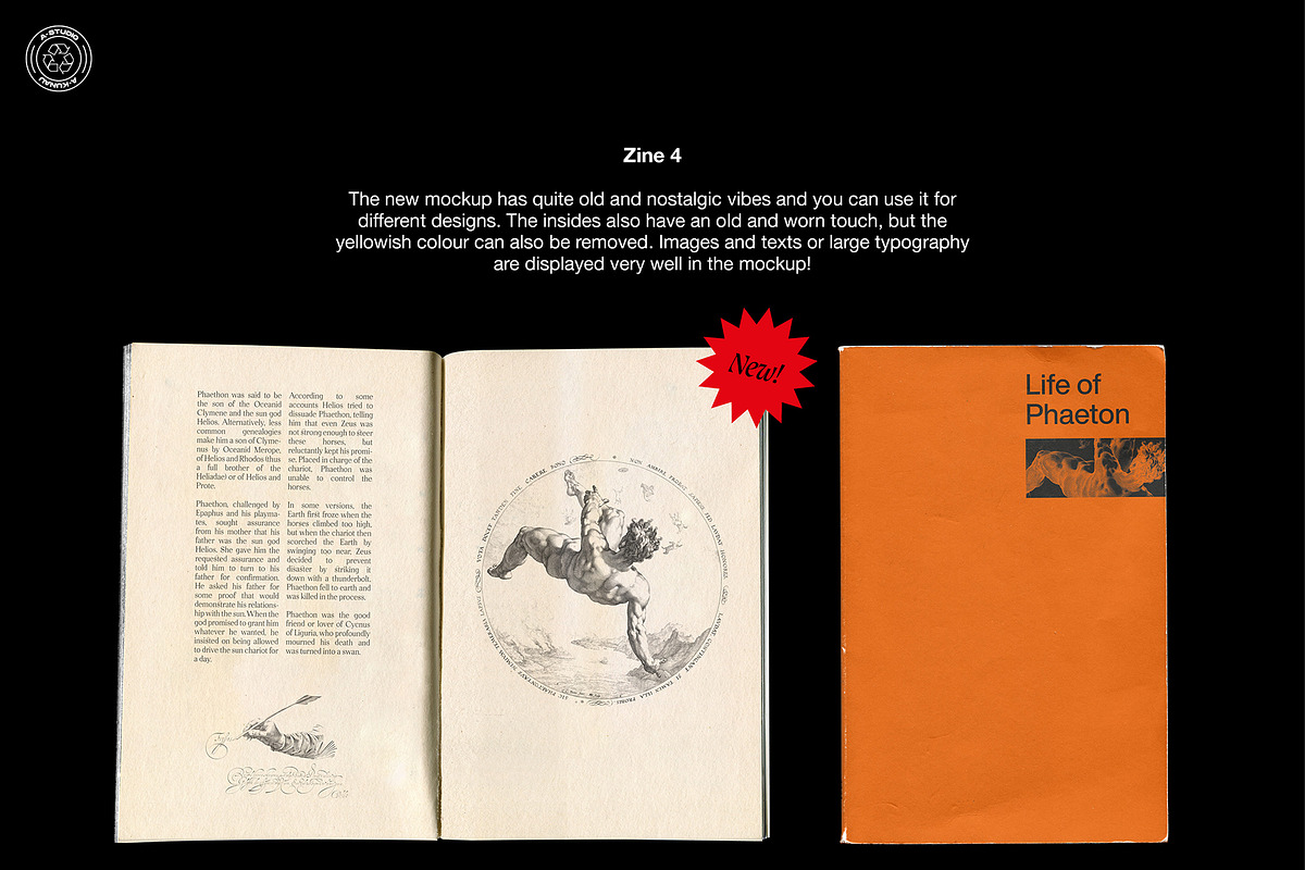 Zine Mockup Pack 4 in 1, a Books & Magazine Mockup by A-Studio (Photo 8 of 17)