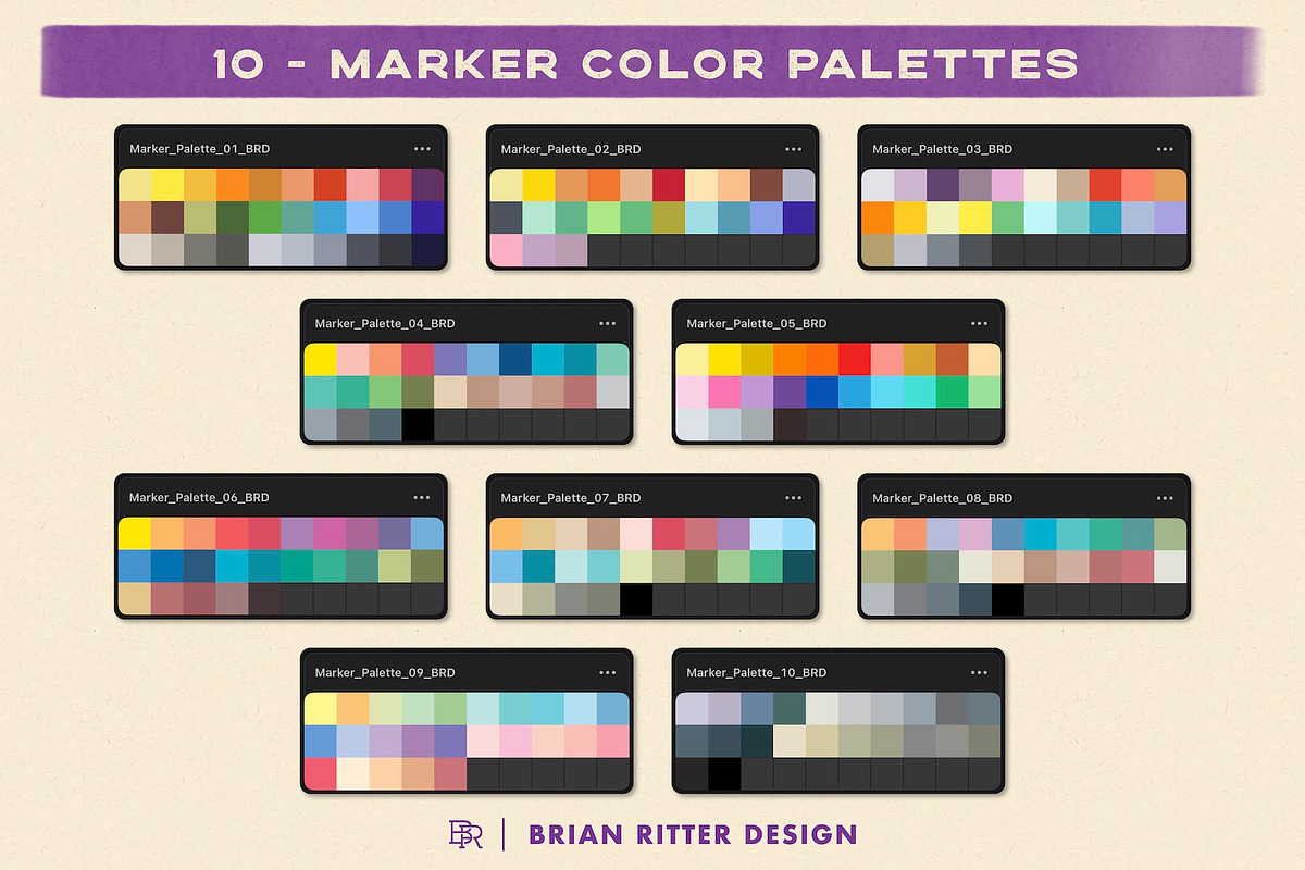 Markers for Procreate, a Brush Add-On by Brian Ritter Design (Photo 11 of 11)