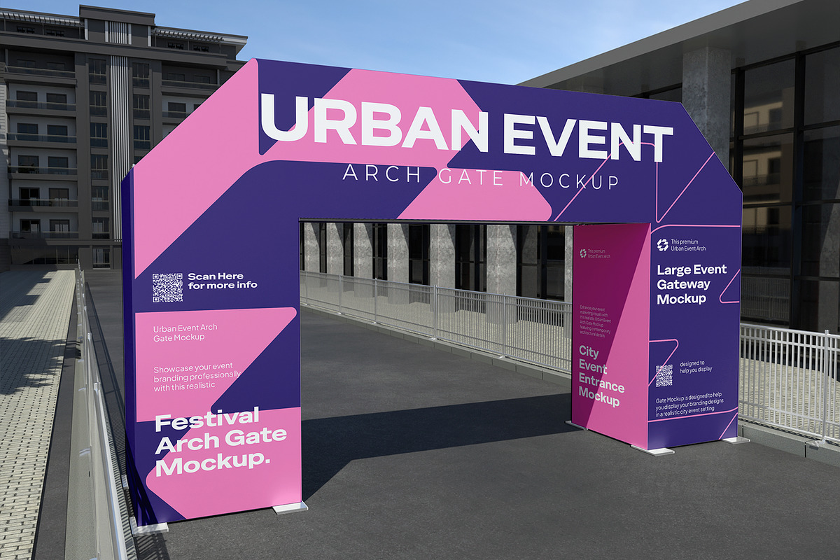 Urban Event Arch Gate Mockup, an Advertising Mockup by Unerispace (Photo 4 of 5)