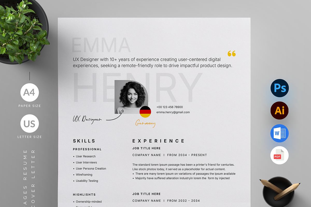 Minimal Resume, a Resume Template by Reuix Studio (Photo 1 of 5)