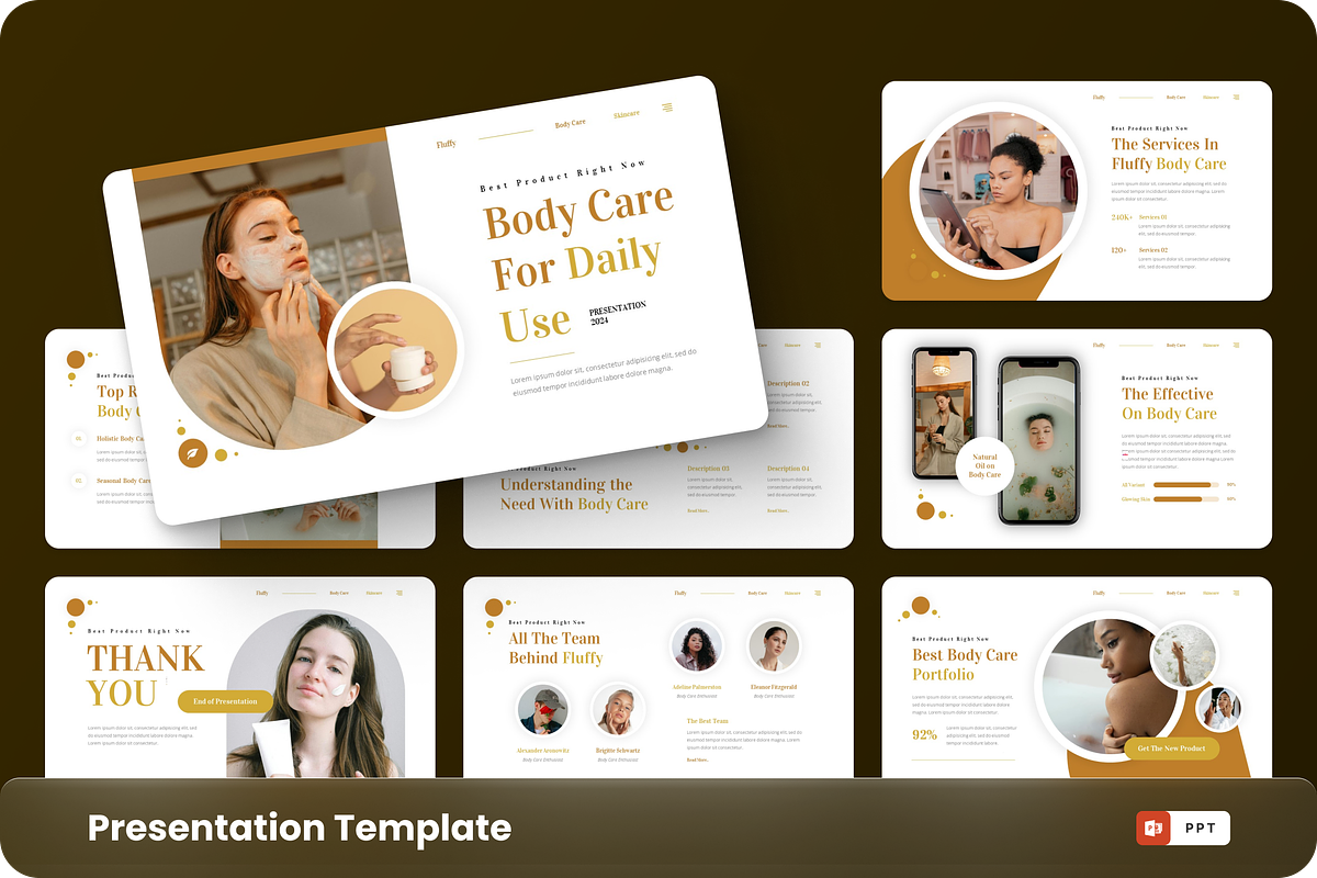 Fluffy - Body Care PowerPoint, a Presentation Template by GraphauseProject (Photo 1 of 6)