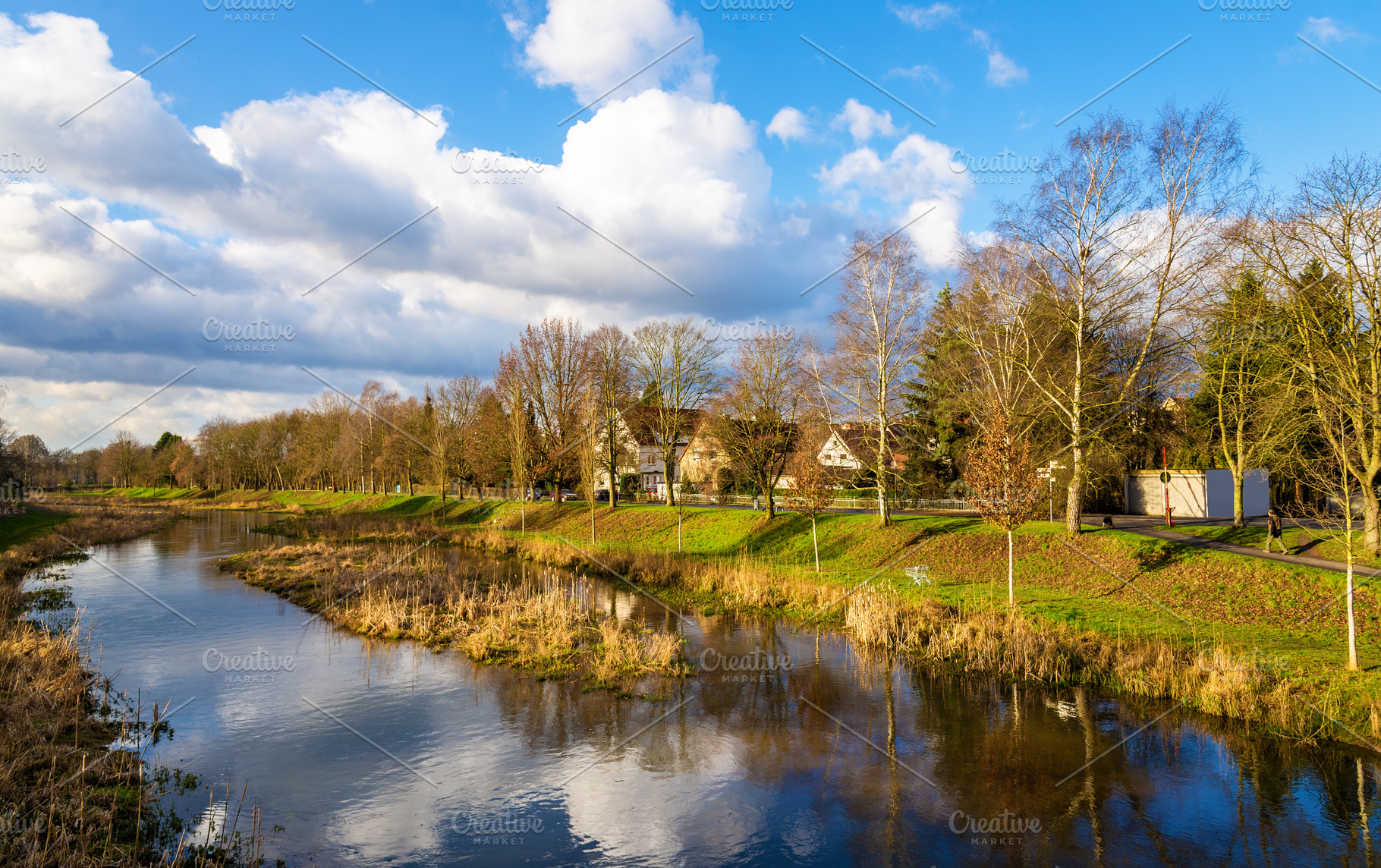 The Leine river in Gottingen - Germa, an Architecture Photo by Leonid Andronov