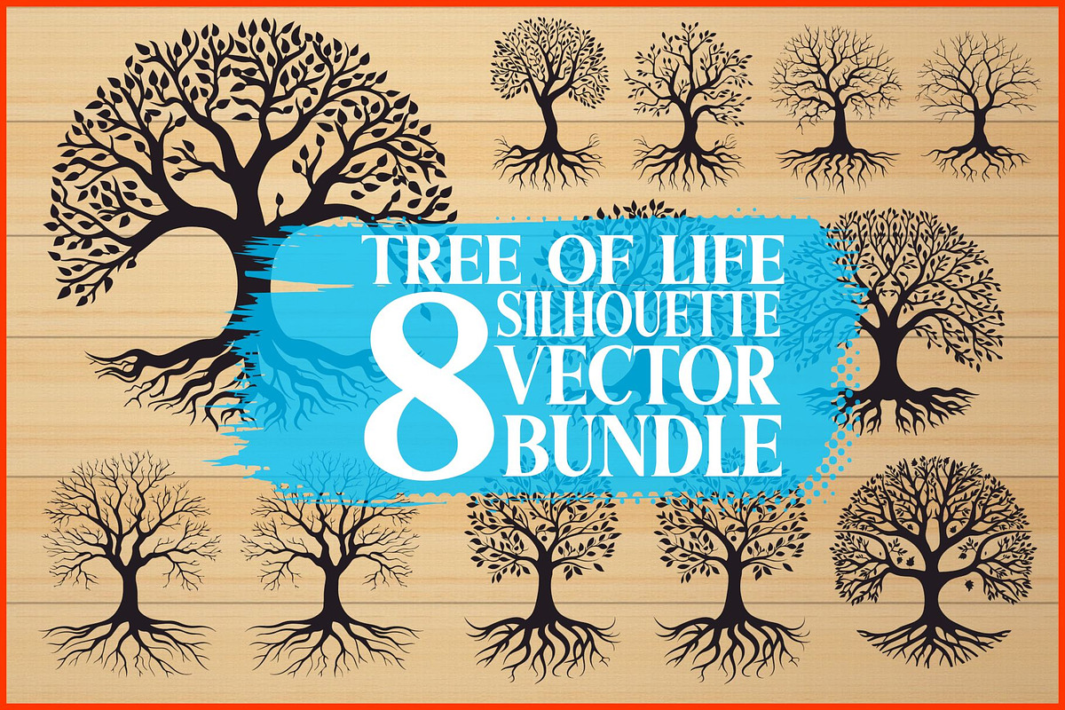 8 Tree of Life Vector Collection, an Illustration by BIPLOB EXPERT (Photo 1 of 9)