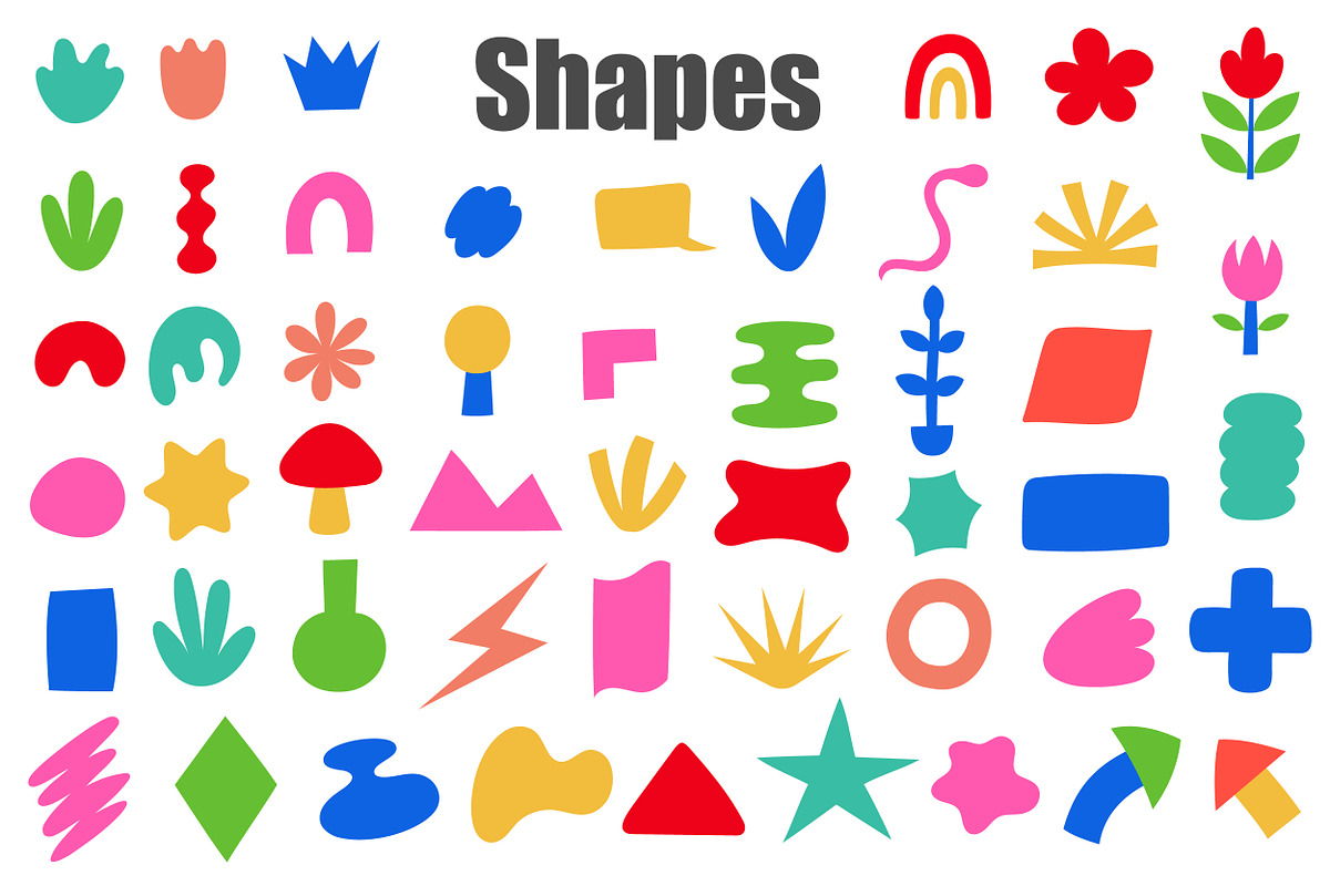 Vector Emotions shapes - cute vector, an Object Illustration by aivos (Photo 3 of 4)
