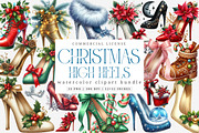 Christmas High Heels Clipart, an Illustration by SinaCreation (Thumbnail 1 of 7)