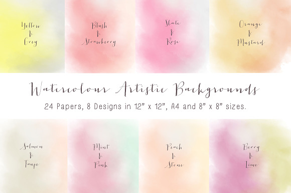 Watercolour Background Digital Paper preview 4