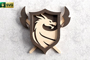Dragon Shield 3D Layered SVG, an Object Graphic by pixaroma (Thumbnail 8 of 10)