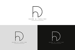 Alphabet letters logo DH or HD, a Branding & Logo Template by Aleesher
