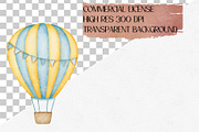 Watercolor Hot Air Balloon Clipart, a Transportation Illustration by CropUp Creative (Thumbnail 4 of 4)