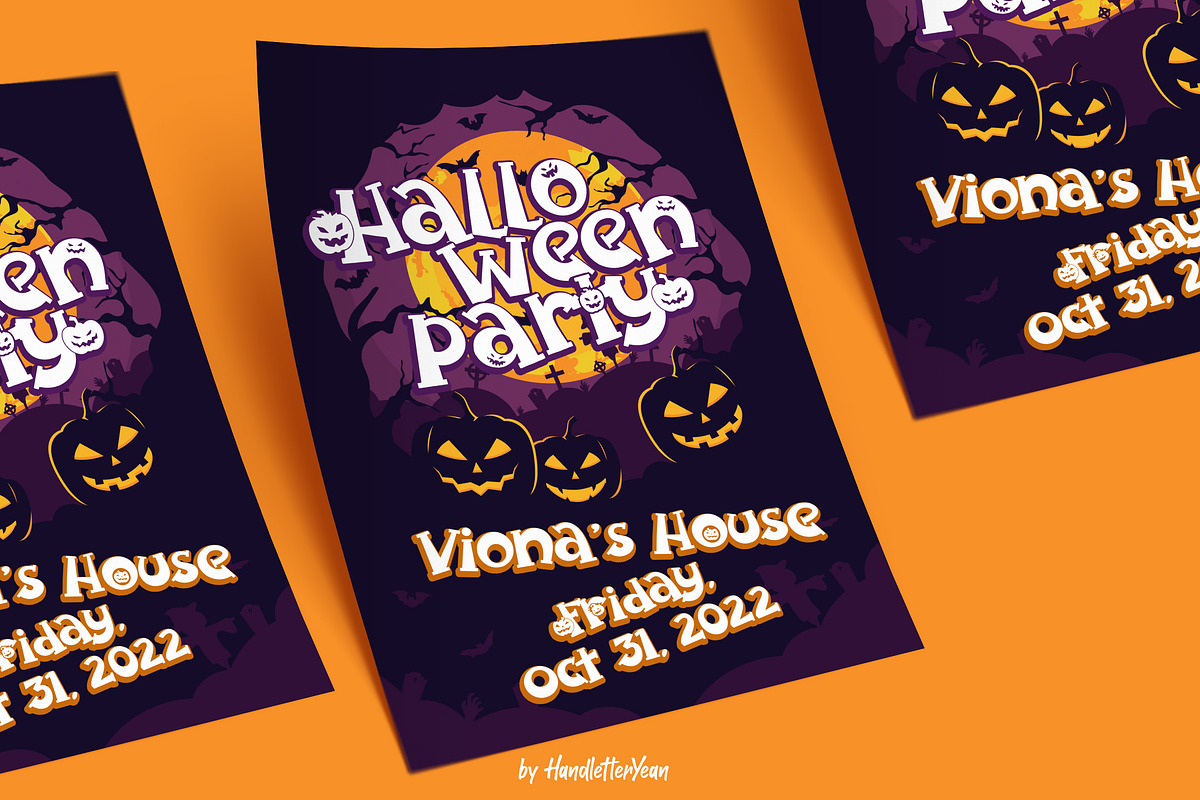 Spooky Pumpkin, a Font by HandletterYean (Photo 4 of 10)