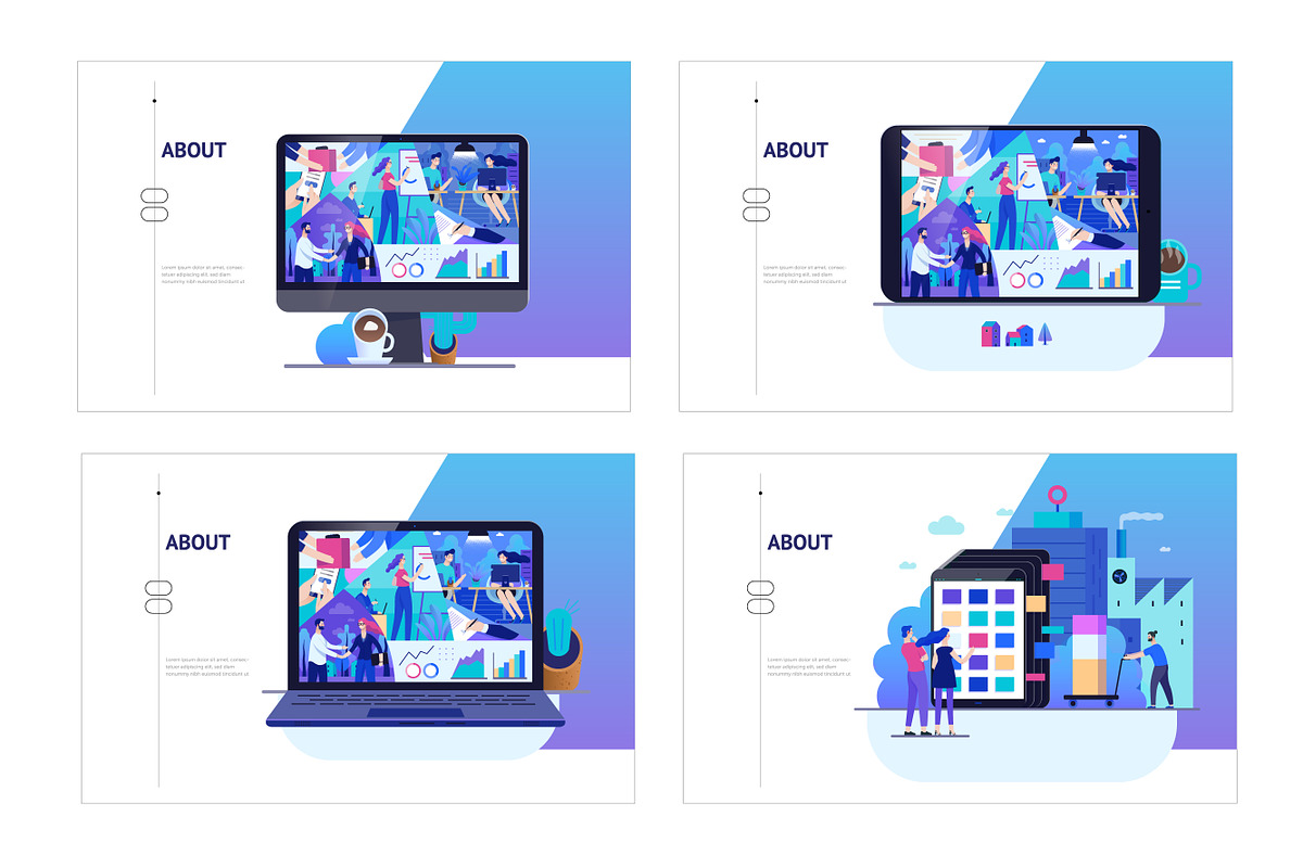 Company website vector Illustrations, a Work Illustration by Grivina's shop (Photo 19 of 25)