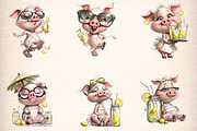 Pig Lemonade Summer Clipart Bundle, an Illustration by Digital Artistic99 (Thumbnail 3 of 11)