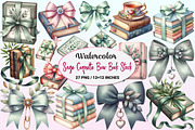 Sage Coquette Bow Book Stack Clipart, a Graphic by CitraGraphics (Thumbnail 1 of 4)