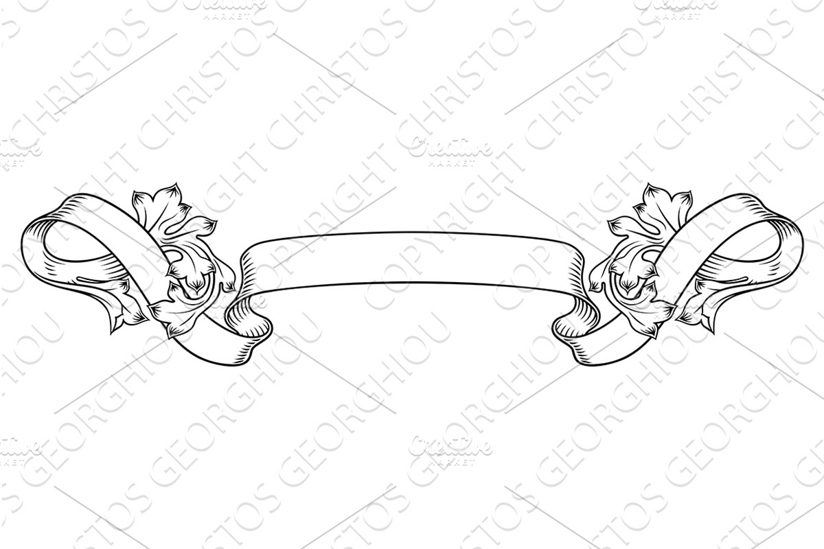 Scroll Crest Heraldic Filigree, a Decorative Illustration by Christos Georghiou