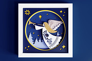 Christmas Angel SVG 3d Shadow box, a Decorative Illustration by CutLeafSvg (Thumbnail 2 of 6)
