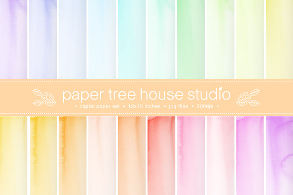 20 Watercolor Digital Papers preview 3