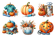 Autumn Nurse Pumpkin Clipart, an Illustration by Daily.Designs (Thumbnail 4 of 5)