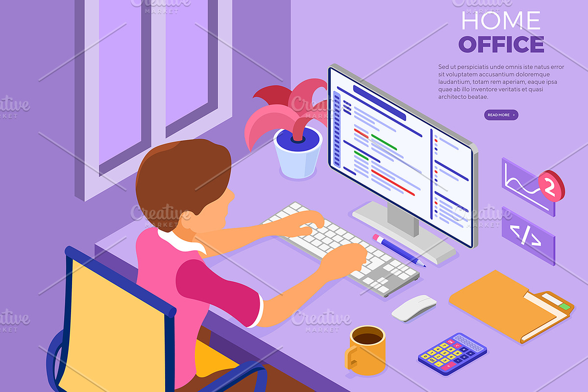 Online Distance Education from Home, an Education Illustration by TAlex (Photo 2 of 6)